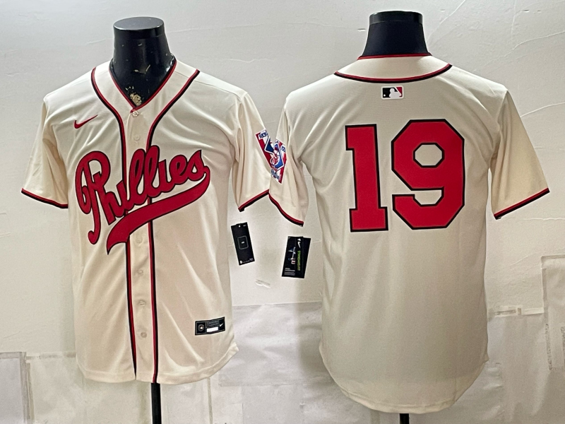 Men 2026 Philadelphia Phillies #19 cream Game Nike MLB Jersey 082600->pittsburgh steelers->NFL Jersey